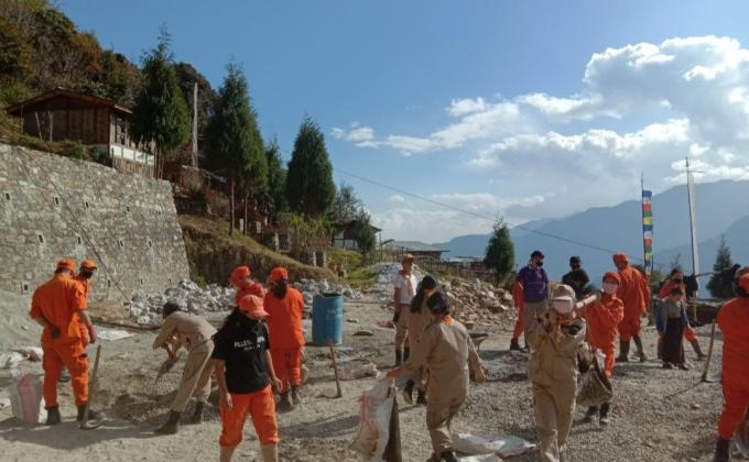 Service at Samcholing Monastery