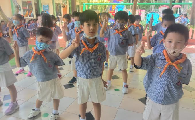 กิจกรรมลูกเสือบีเวอร์ ฝึกระเบียบแถว