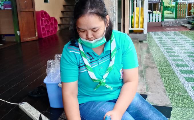 จิตอาสาเตรียมอุปกรณ์เข้ากิจกรรมMoP