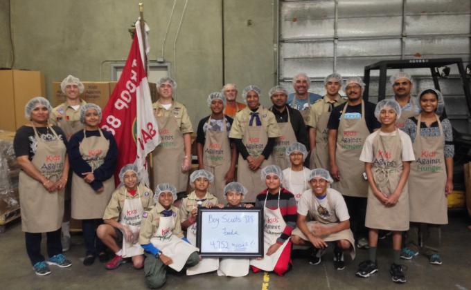 Kids Against Hunger - 4752 Meals Prepared by Troop 888