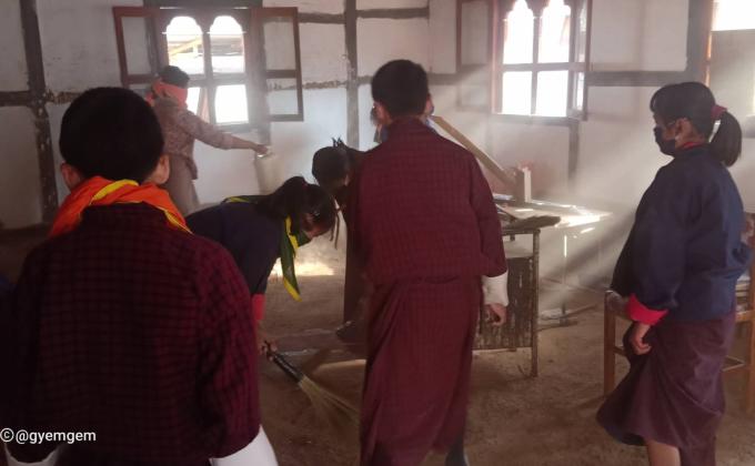 Cleaning and maintenance of school audio visual classroom 