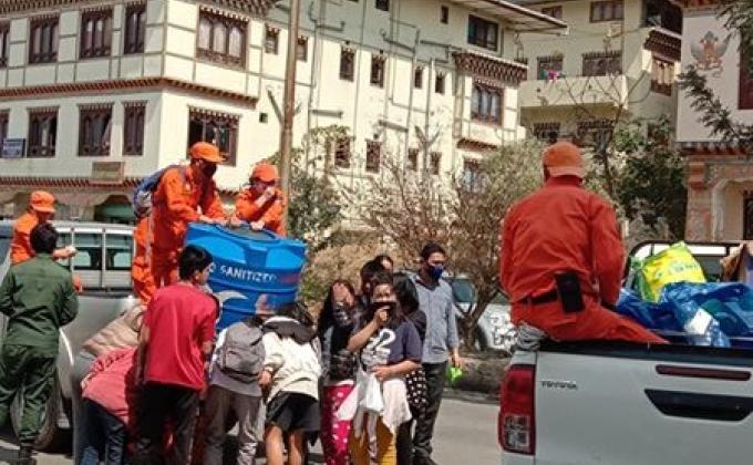 Distribution of hand Sanitizers and participation in mock drill for covid 19 