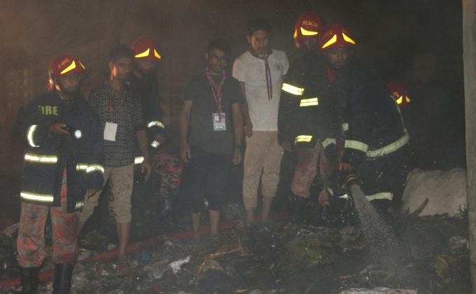 Scout members helped to get out of the fire