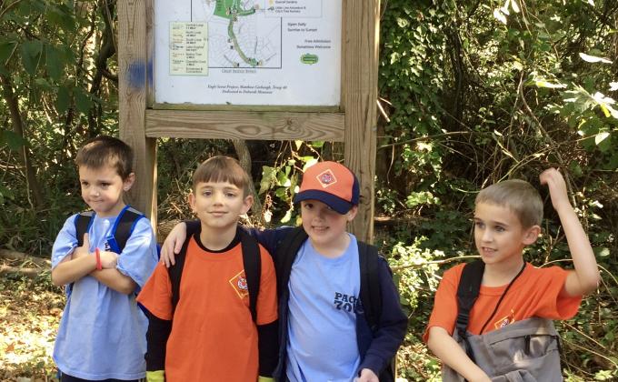 Chesapeake Arboretem Trash Cleanup project for Messengers of Peace