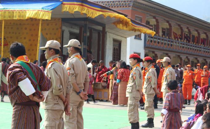 Volunteering during Nganglam Tshechu