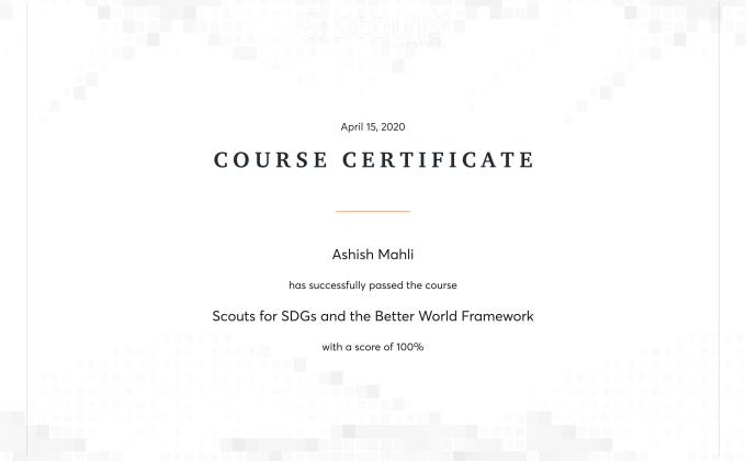 Scouts for SDG and Better World Framework