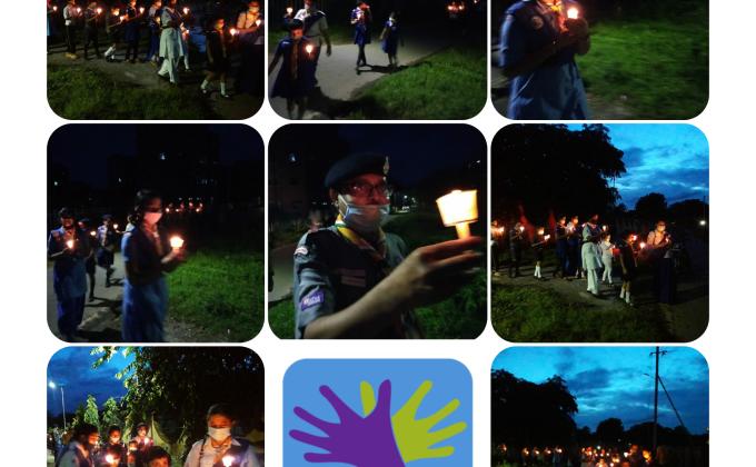 Members of Stephenson Scouts Group &Agnes Guides Group,ERB&GPurba Barddhaman