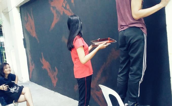 Day #3 Start Of Painting Mural SWA Entry Of Caloocan High School Senior Scouts