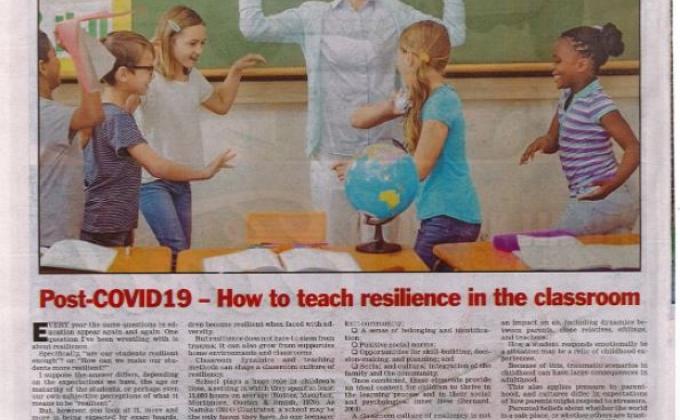 Wrote Article on Making Kids Resilient 