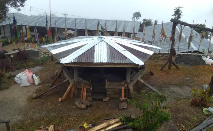 outdoor classroom for community school for quality education