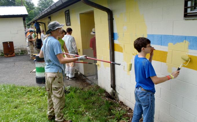 Painting Community Center Fieldhouse