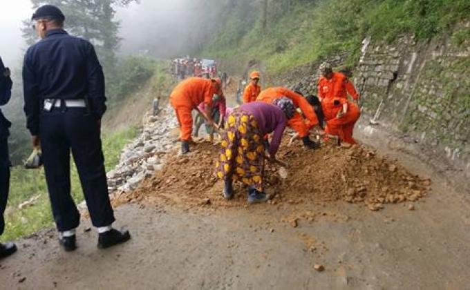 Road Block clearing of National Highway