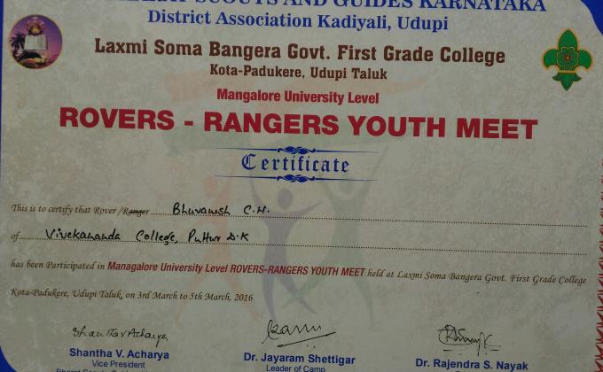 Manglore University Level Youth Meet Camp