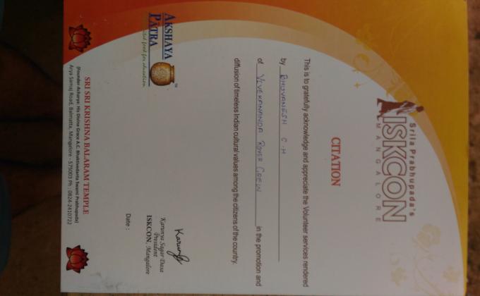 Service for ISKON cultural Rally