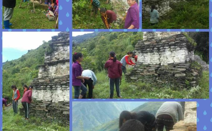 cleaning of chortens /community service