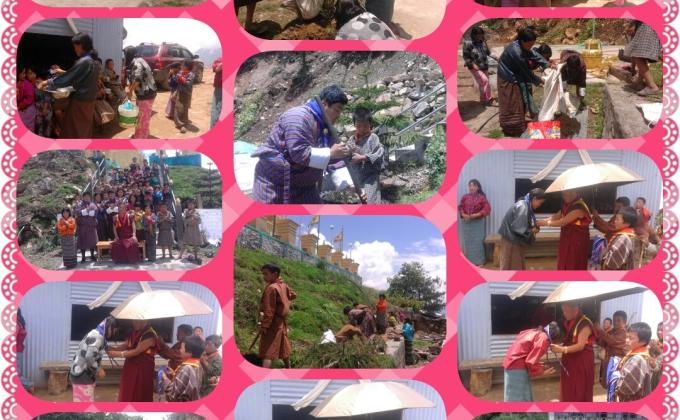 cleaning campaign and planting around the dordhen chorten