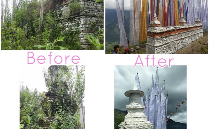 Giving live to once neglected chortens (stupas)