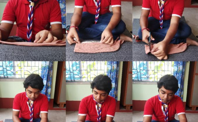 Steps in Mask Making using Socks.