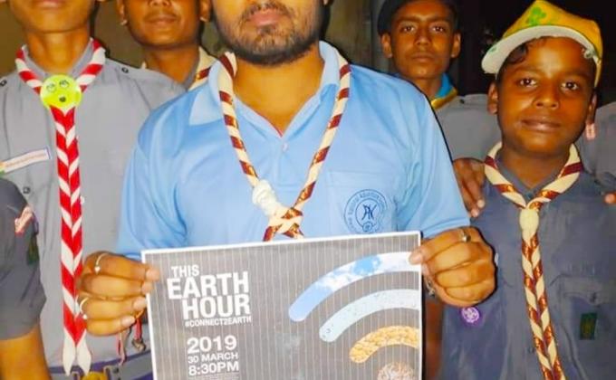 EARTH HOUR 2019 by BS&G EAST CENTRAL RAILWAY DHANBAD DISTRICT(GOMOH)