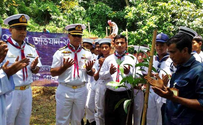 কাপ্তাই জেলা নৌ স্কাউটস এর উদ্যোগে বৃক্ষরোপণ অভিযান ২০১৯