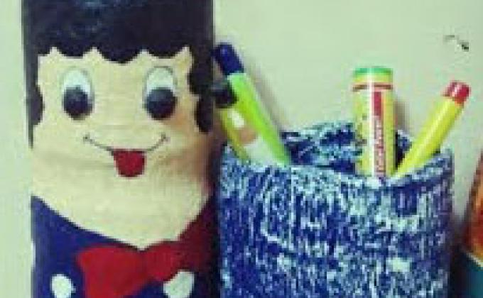 ব্যাবহৃত প্লাস্টিকের কারুকাজ তৈরি। #PTTCBBadgeBDScouts #EarthTribe