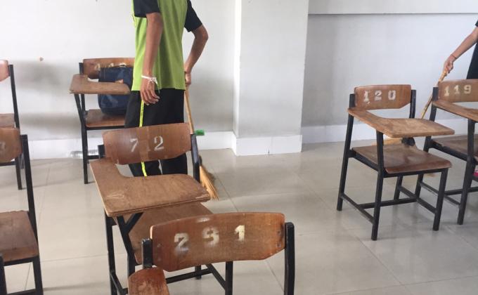 จิตอาสาทำความสะอาดห้อง