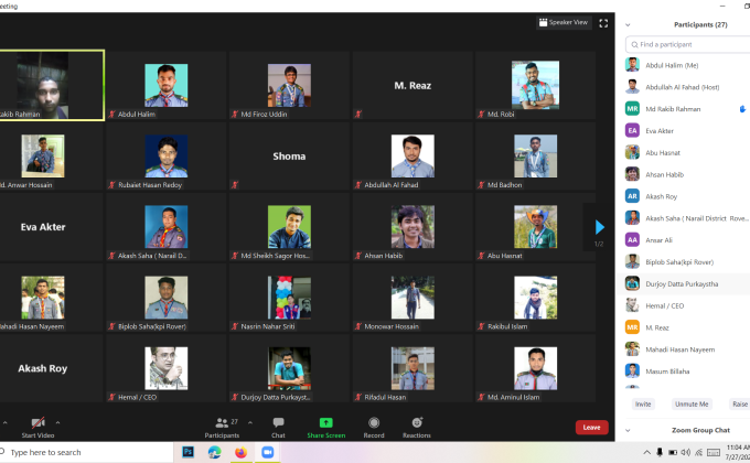Online Virtual Cru-metting Rangpur District Rover Scout