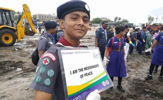 Cleanliness drive at Juhu beach Mumbai after Ganesh chaturthi