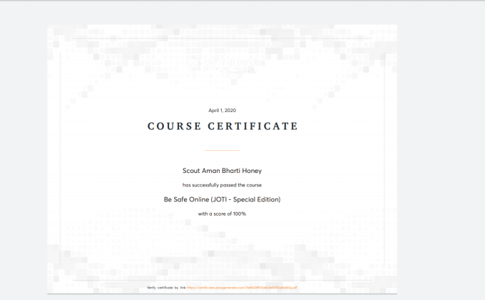 online course of Be safe online (Joti-Special Edition)