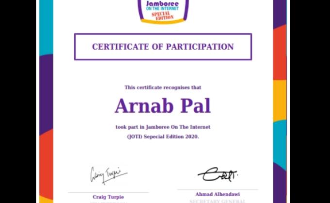 JOTA JOTI CERTIFICATE