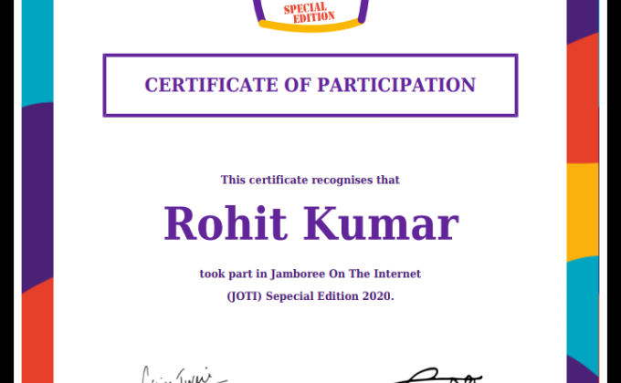 certificate of jotajoti special edition