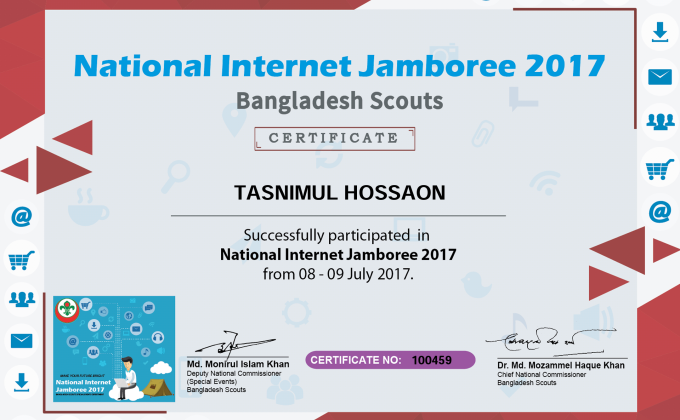National Internet Jamboree 2017 in Bangladesh organized by Bangladesh Scouts special events department (" জাতীয় ইন্টারনেট জাম্বুরী ২০১৭ বাংলাদেশ" আয়োজনে স্পেশাল ইভেন্টস ডিপার্টমেন্ট, বাংলাদেশ স্কাউটস  )