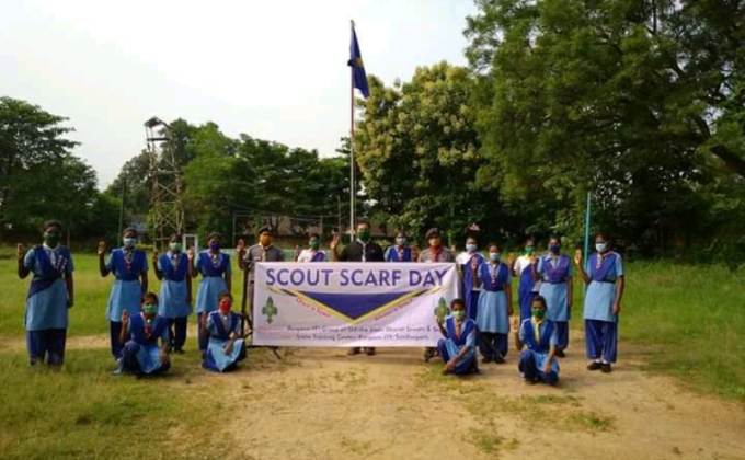 Celebrating Scouting Scarf day and Sunrise day 