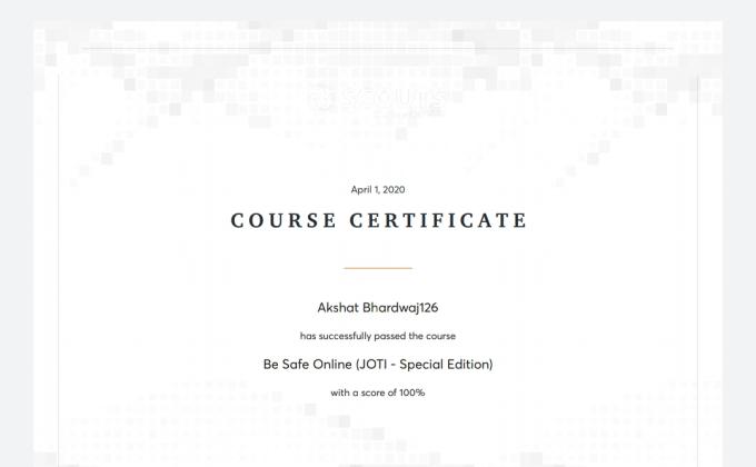 Be Safe Online E Learning course