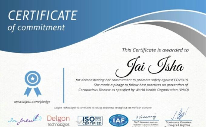 certificate to commitment 