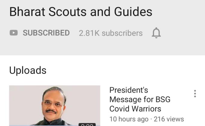 CHALLENGE D:- DIGITAL SCOUTING GUIDING :-Challenge 4-# YouTube channel of BSG