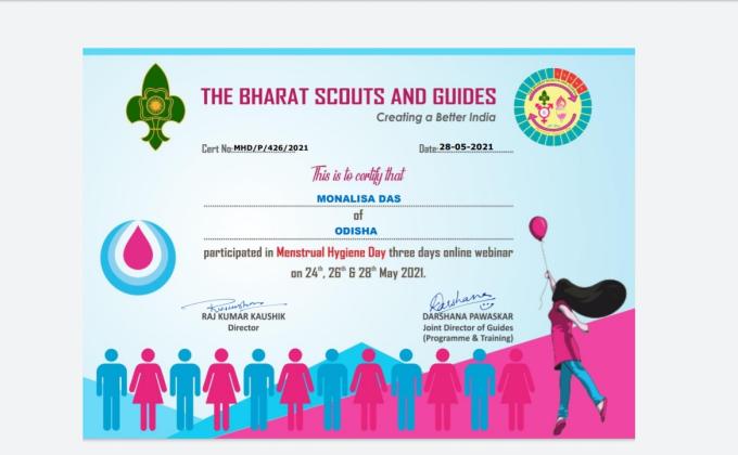 Menstrual hygiene day celebration, ##BSGindia Monalisa Das 