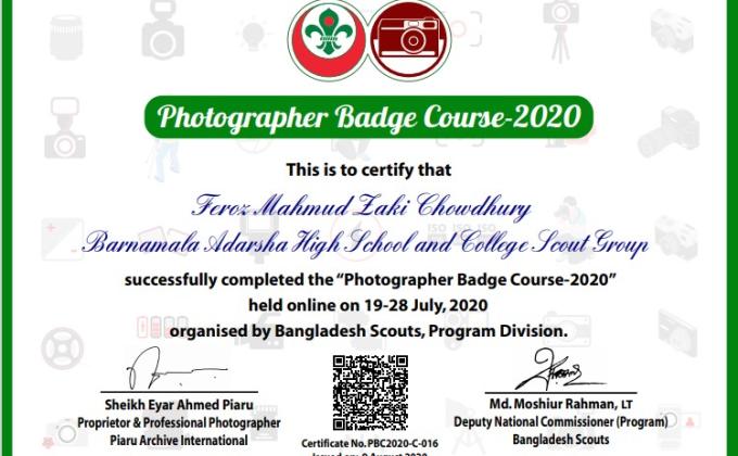 Photographer Badge Course-2020