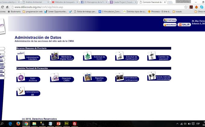 Automatización de servicios electrónicos ASMAC (Comisión Nacional de Formación Scout)