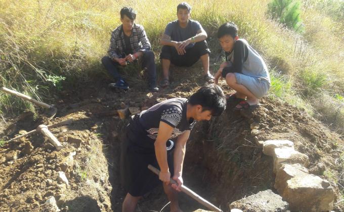 digging pit for waste segregation 