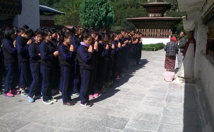 White Wash on Chorten Kora