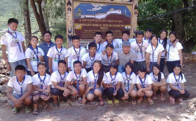 helping hand to dzong(fortress) reconstruction