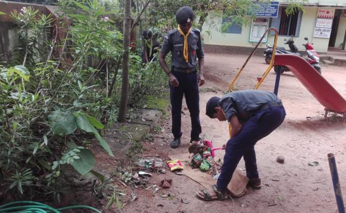 cleaning flood affected school