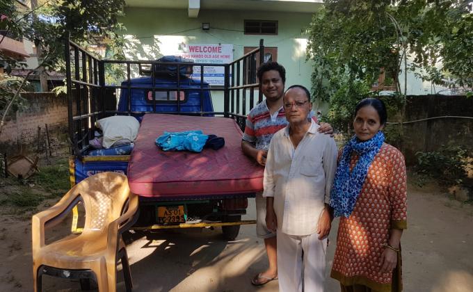 Donated Mattress , Bed covers and chairs in a Old Age Home. 