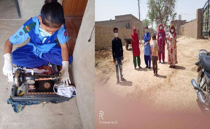 DISTRIBUTE MASKS AND SPREAD AWAIRENESS ABOUT COVID 19