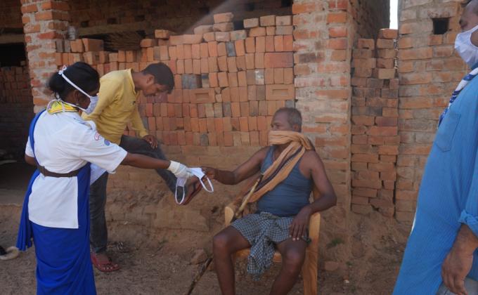 Mask distribution at Bagbud village of Bargaon Block, Sundargarh, Odisha