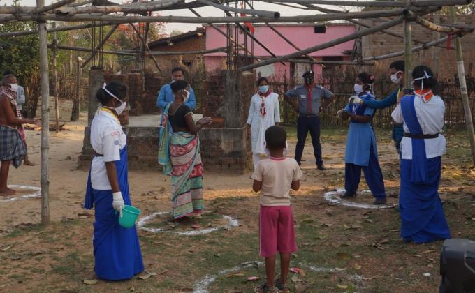 Distributing Soaps, Hand wash and sanitizers to create awareness on COVID-19