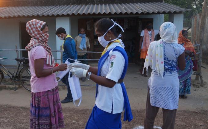 Creating awareness and mask distribution