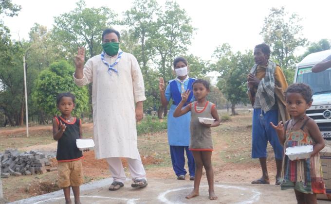 Food Distribution at Kulga village of Bargaon Block, Sundargarh