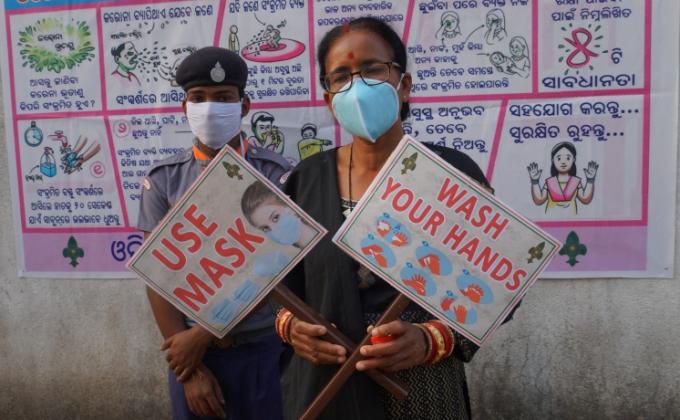 Awareness Campaign and Masks Distribution at Panderpali village